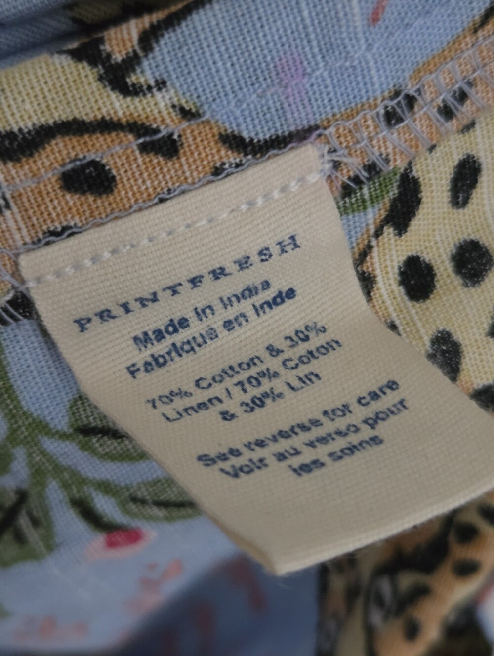 Printfresh Blue Leopard Botanical Shift Dress - Picture 4 of 5